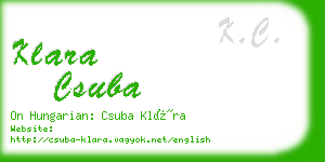 klara csuba business card